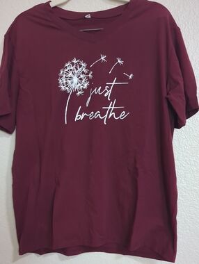 Just Breathe Men's Short-Sleeve Tee - Burgundy